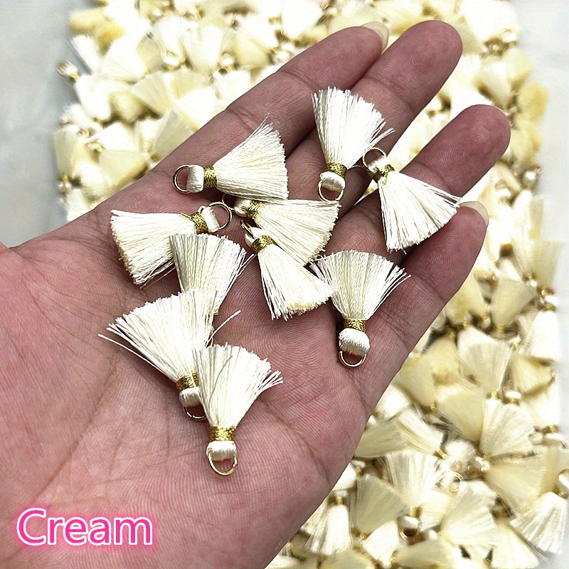 10pcs Metal Mini Split Ring Tassel Decorative Pendants
